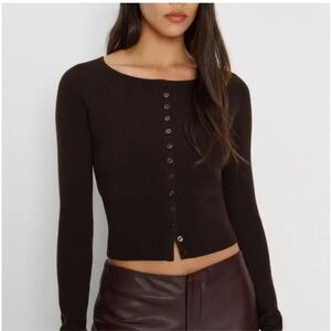 Reformation Black Button-Up Cardigan